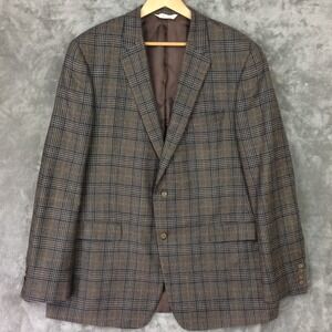 Samuelsohn Loro Piana Cashmere Wool Silk Blazer Sport Coat Mens 48 T Glen Plaid